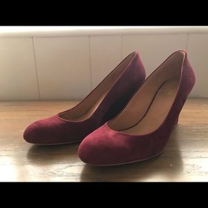 COACH wine colored wedge.